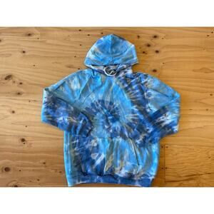 Gap Blue Tie Dye Hoodie Women’s Medium Lounge Pullover Sweatshirt EUC